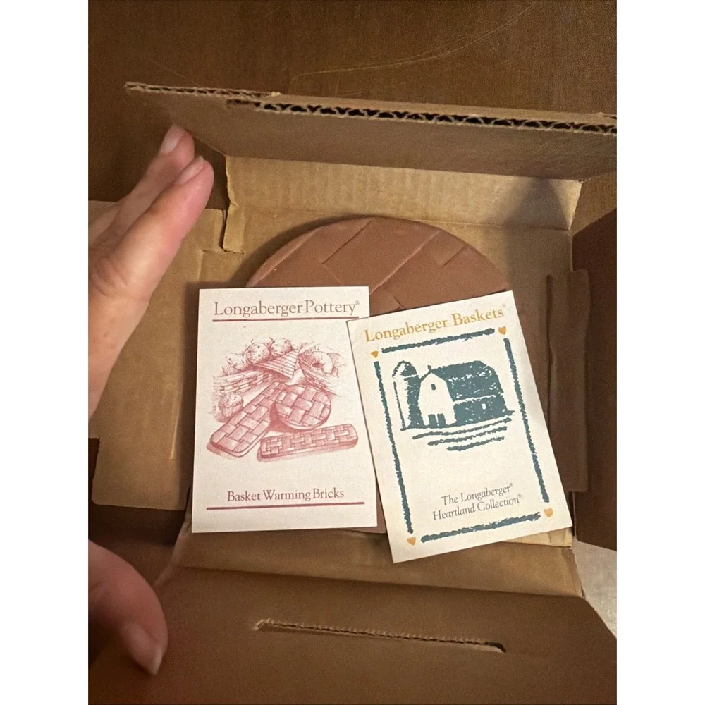 Longaberger 1996 Easter Basket with Liner and Protector & Button Basket Brick